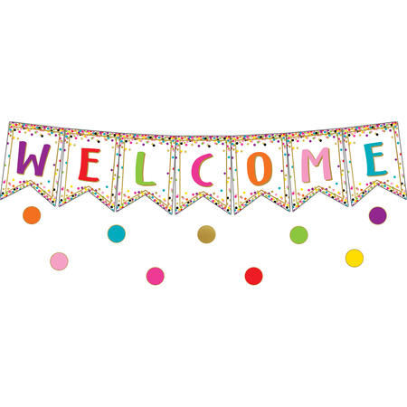 TEACHER CREATED RESOURCES Confetti Pennants Welcome Bulletin Board Display TCR3608